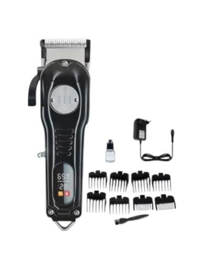 ماكينة قص الشعر الاحترافية السلكية واللاسلكية - TF-618 Plus Black